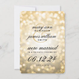 Elegante Ehe / Elopement Gold Bokeh Lights Ankündigung