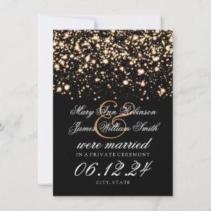 Elegante Ehe / Elopement Gold Midnight Glam Ankündigung