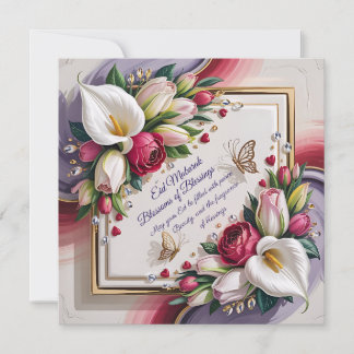 Elegante Eid Al Adha-Grußkarte mit weißer Calla Karte