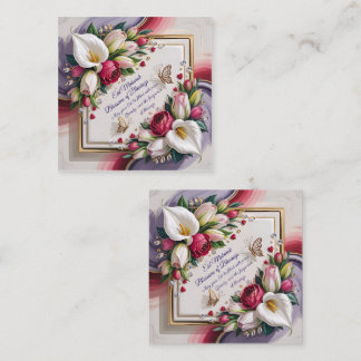 Elegante Eid-Al-Adha-Grußkarte mit weißer Calla Quadratische Visitenkarte
