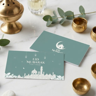 Elegante Eid Mubarak 1447 Hijri-Grußkarte  Visitenkarte