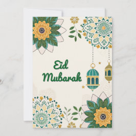 Elegante Eid Mubarak Card mit Signalleuchten und B Feiertagskarte