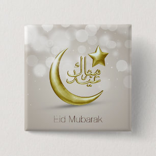 Elegante Eid Mubarak Gold Moon Star - Schaltfläche Button