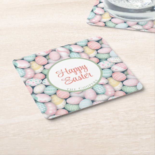 elegante Eier und Sondername Rechteckiger Pappuntersetzer (angewinkelt)