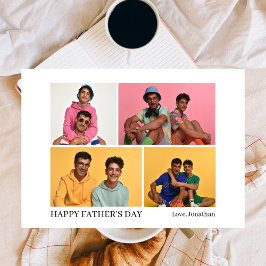 Elegante Einfache Best Vater Jeden Tag 4 Foto Feiertagskarte