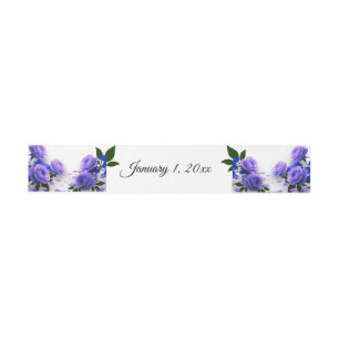 Elegante einfache blaue Rosen - Liebe steht in Blü Einladungsbanderole
