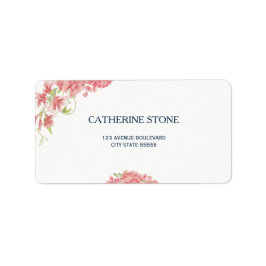Elegante, einfache Blütenpenkonzerte Adressaufkleber