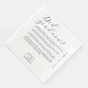 Elegante einfache Couple Fun Fakten Modernes Minim Serviette