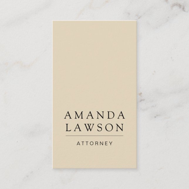 Elegante einfache Creme Visitenkarte (Vorderseite)