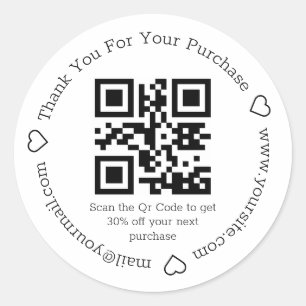elegante einfache Dankeschön Business-ql-Code Runder Aufkleber
