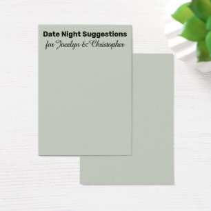 Elegante, einfache Date-Night-Vorschläge Sage-Kart