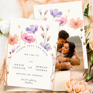 Elegante, einfache Elfenbeinweiße, neutrale Hochze Save The Date