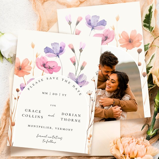 Elegante, einfache Elfenbeinweiße, neutrale Hochze Save The Date (Von Creator hochgeladen)