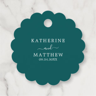 Elegante, einfache Emerald Tropical Beach Hochzeit Geschenkanhänger