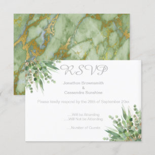 ELEGANTE EINFACHE EUCALYPTUS-SILBER-RSVP-EINLADUNG EINLADUNG