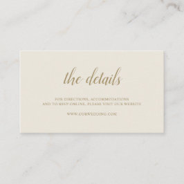 Elegante einfache formale neutrale Goldverheiratun Begleitkarte