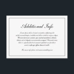 Elegante einfache formelle Schwarz-Weiß-Hochzeit Begleitkarte<br><div class="desc">Traditionelle Hochzeitskarte mit einem einfachen Design in klassisch schwarz-weiß mit Ihren Gastdetails in einem eleganten Drehbuch,  umgeben von einer Grenze. Die Farbe kann in eine beliebige Farbe geändert werden,  indem Sie auf die Schaltfläche "Anpassen" klicken. Diese Hochzeitskarte mit zeitlosem Design ist perfekt für eine feierliche Hochzeit.</div>