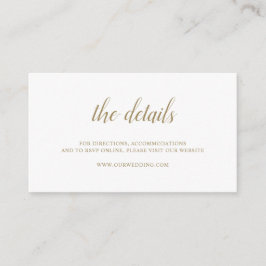 Elegante einfache formelle Skriptwebsite Gold Wedd Begleitkarte