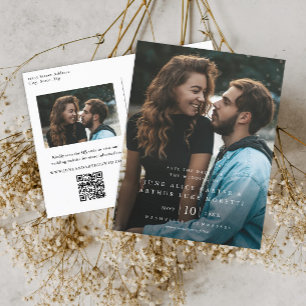 Elegante einfache Foto-Hochzeit Save-the-Date-Kart Postkarte
