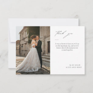 Elegante einfache Foto- und Text-Dankeskarten Dankeskarte