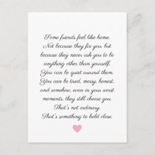 Elegante einfache Freundschaft Postkarte