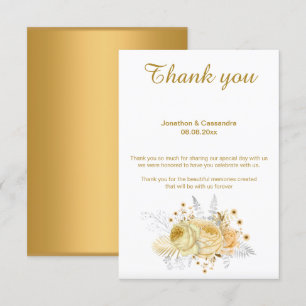 ELEGANTE EINFACHE GOLD FLORAL GOLD REVERSE DANK EINLADUNG