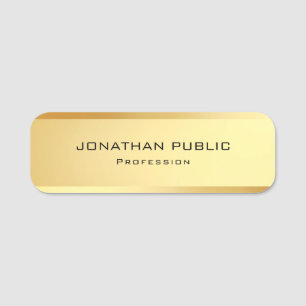 Elegante, einfache Gold-Look-Vorlage personalisier Namensschild