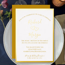 Elegante einfache goldene 50. Hochzeitstag-Feier