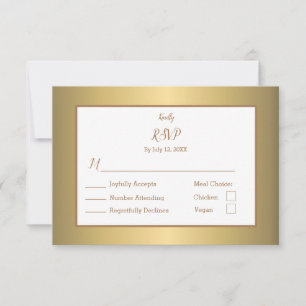 Elegante einfache Goldfarbenwahl RSVP Karte