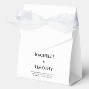 Elegante, einfache, grau bearbeitbare Hochzeit Geschenkschachtel