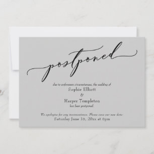Elegante einfache helle graue Hochzeitsanzeige für Einladung