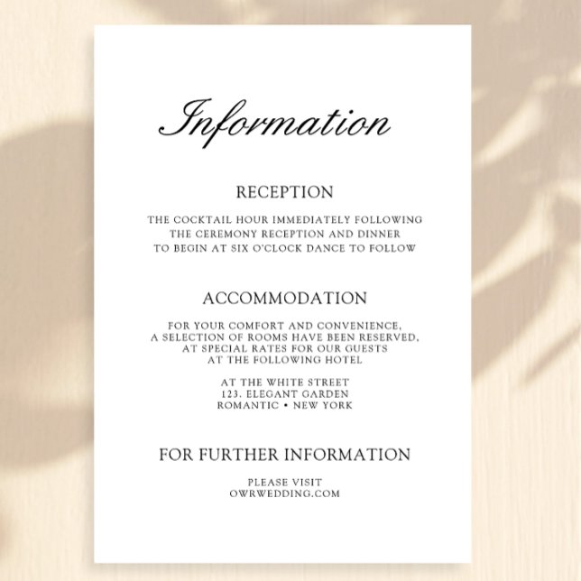 Elegante einfache Hochzeitskarten Begleitkarte (Von Creator hochgeladen)