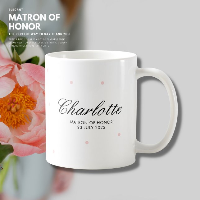 Elegante Einfache Hübsch Blush Matron Trauzeugin Kaffeetasse (Von Creator hochgeladen)