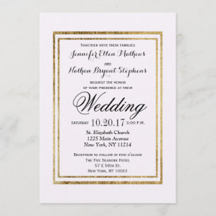 Elegante einfache Imitat-GoldKontur und -WEISS Einladung