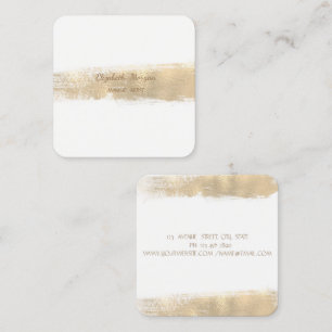 Elegante einfache Imitate Goldener Pinselstrich, W Quadratische Visitenkarte