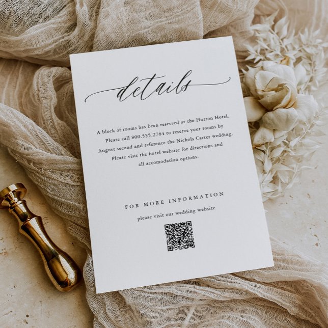 Elegante einfache kalligraphische Hochzeit Begleitkarte (Von Creator hochgeladen)