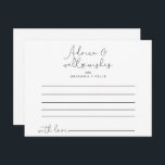 Elegante einfache kalligraphische Hochzeitsberatun Postkarte<br><div class="desc">Diese elegante, einfache kalligraphische Hochzeitsratenkarte ist perfekt für eine rustikale Hochzeit. Das schlichte und elegante Design besticht durch klassische und extravagante Schrift-Typografie in Schwarz und Weiß. Diese Karten eignen sich perfekt für Hochzeiten, Brautparty, Babydusche, Graduiertenparty u.v.m. Personalisieren Sie die Karten mit den Namen der Braut und Bräutigam, den Eltern, die...</div>