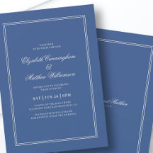 Elegante einfache klassische Blue & White Wedding