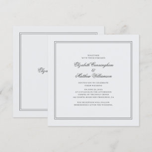 Elegante einfache klassische White Wedding Einladung