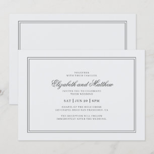 Elegante einfache klassische White Wedding Einladung