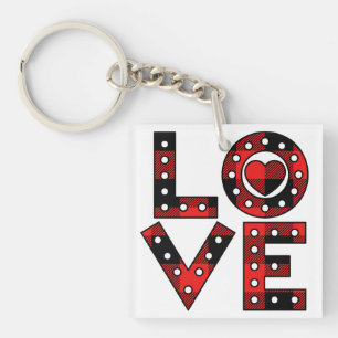 Elegante einfache Minimal Rotes Herz LIEBE Valenti Schlüsselanhänger