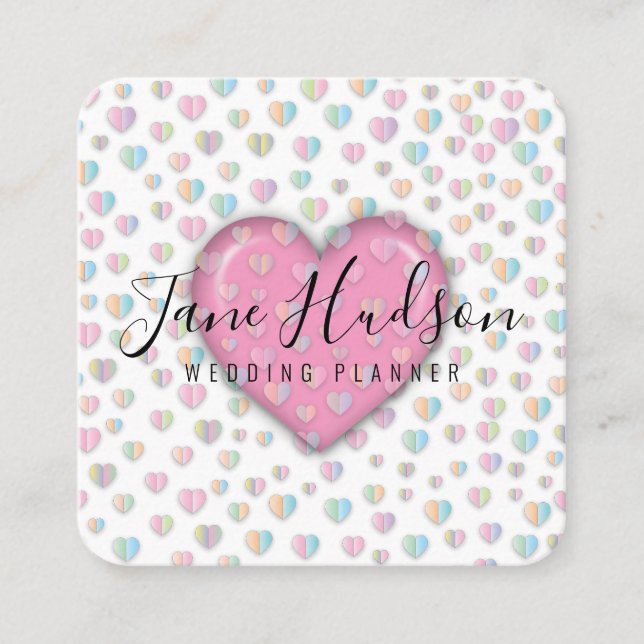 Elegante, einfache, Minimalistisch bearbeitbare Vi Quadratische Visitenkarte (Vorderseite)