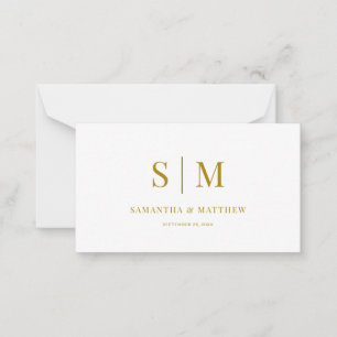 Elegante einfache Minimalistisch-Gold-Monogramm-Ho Mitteilungskarte