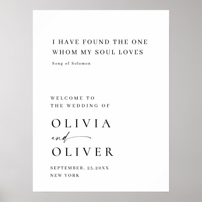 Elegante einfache Minimalistische Begrüßung Poster (Vorne)