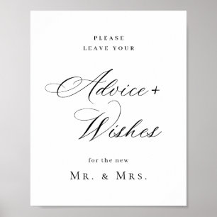 Elegante Einfache Minimalistische Beratung & Wünsc Poster