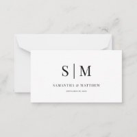 Elegante Einfache Minimalistische Couple Monogram 