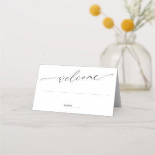 Elegante einfache minimalistische Falt-Hochzeit Platzkarte