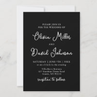 Elegante einfache Minimalistische Hochzeit in Schw