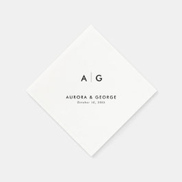 Elegante, einfache Minimalistische Hochzeit Serviette