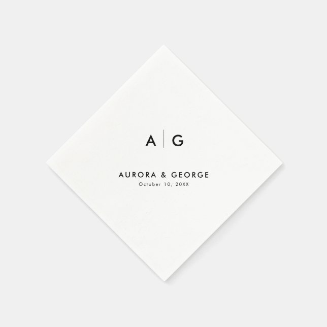 Elegante, einfache Minimalistische Hochzeit Serviette (Ecke)